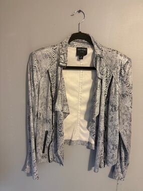 Insight faux leather Animal Print Jacket Size 12. Black/Gray.